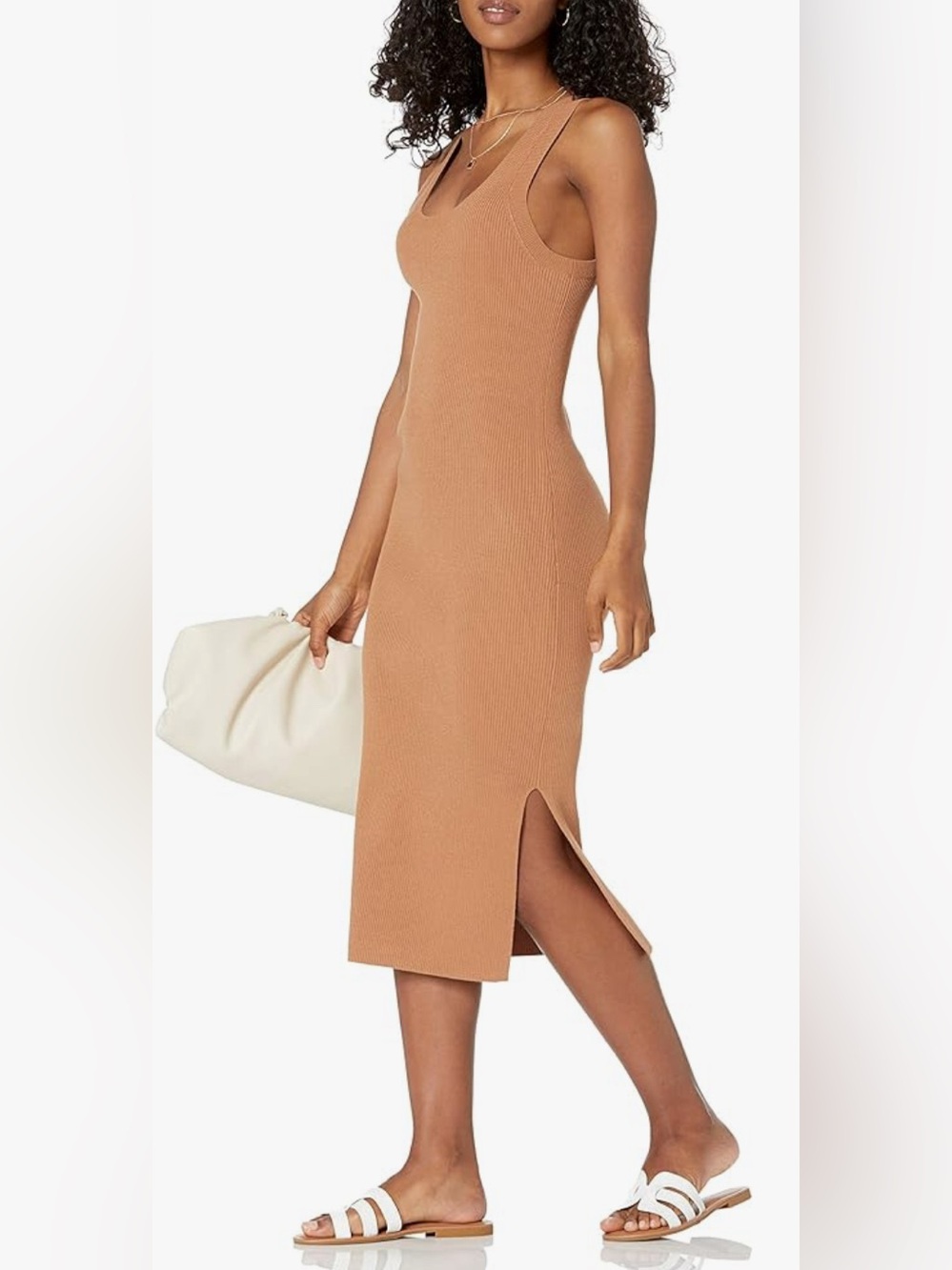 The Drop Women's Yasmin Side-Slit Midi Sweater Tank Dress